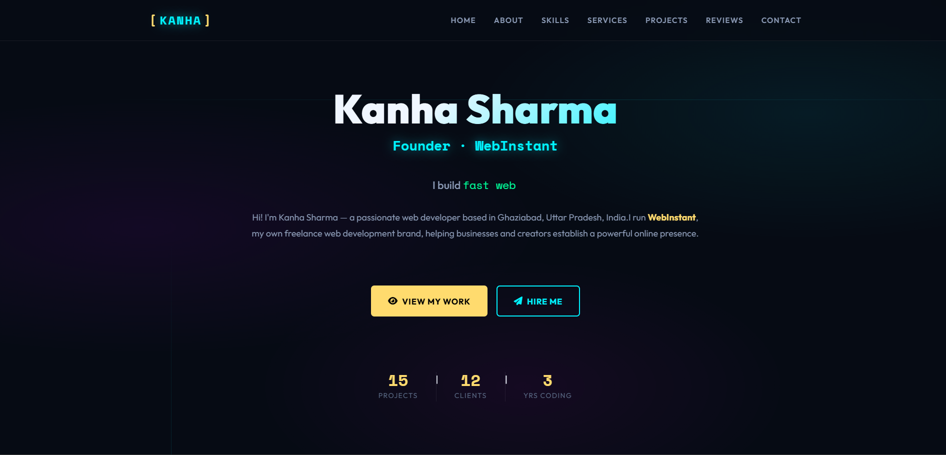 Portfolio Website - Kanha Sharma